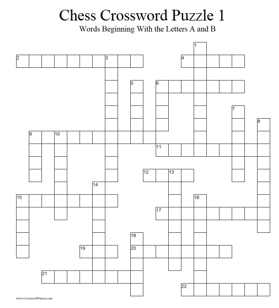 Chess Crossword Puzzle  Free Printable Puzzle Games